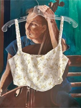 Boutique 1861 NWT Floral Bustier Bralette Crop Top Cottagecore Large